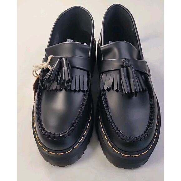 NWT Dr. Martens Tassel Loafers Black Leather Platform M7/W8 Goth Y2K - Picture 5 of 13